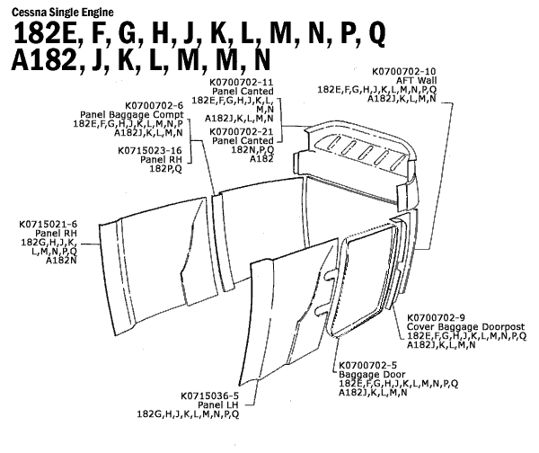 Cessna Single Engine 182e, F, G, H, J, K, L, M, N, P, Q   Schematics